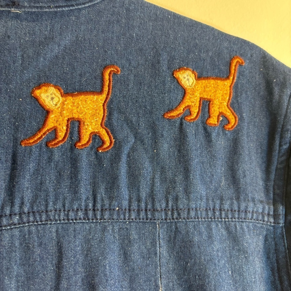 COTTON PICKIN’ by Betty Green Sz XL Dress 100% Cotton Animal Appliqués Vintage - Picture 11 of 13